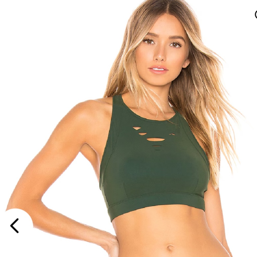 ALO Yoga | Ripped Warrior sports bra Small Military Green